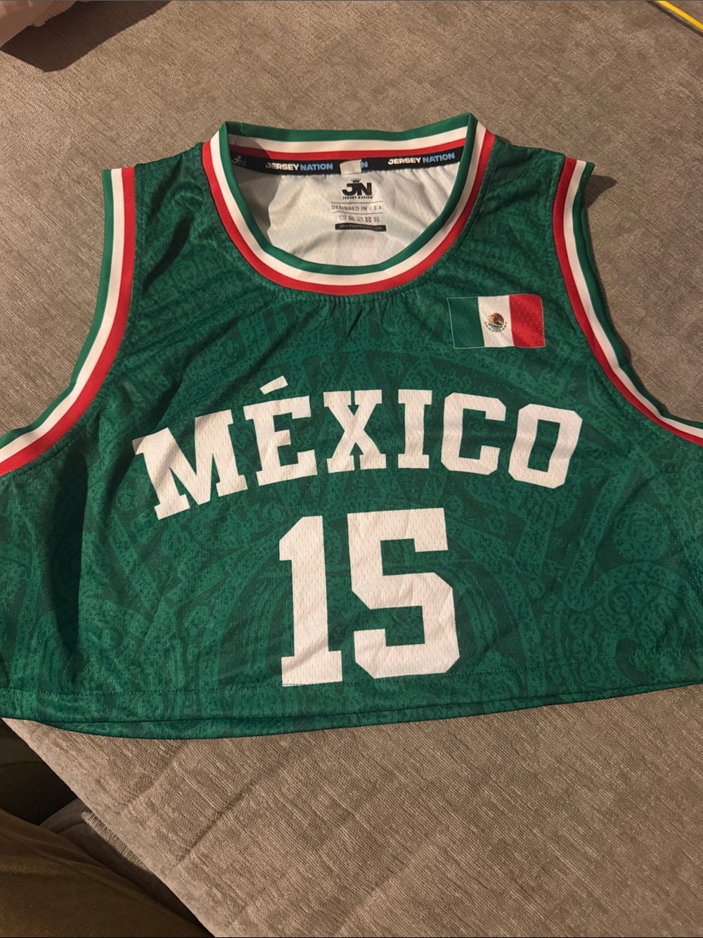 Kids Mexico Green Basketball Crop Top - 15